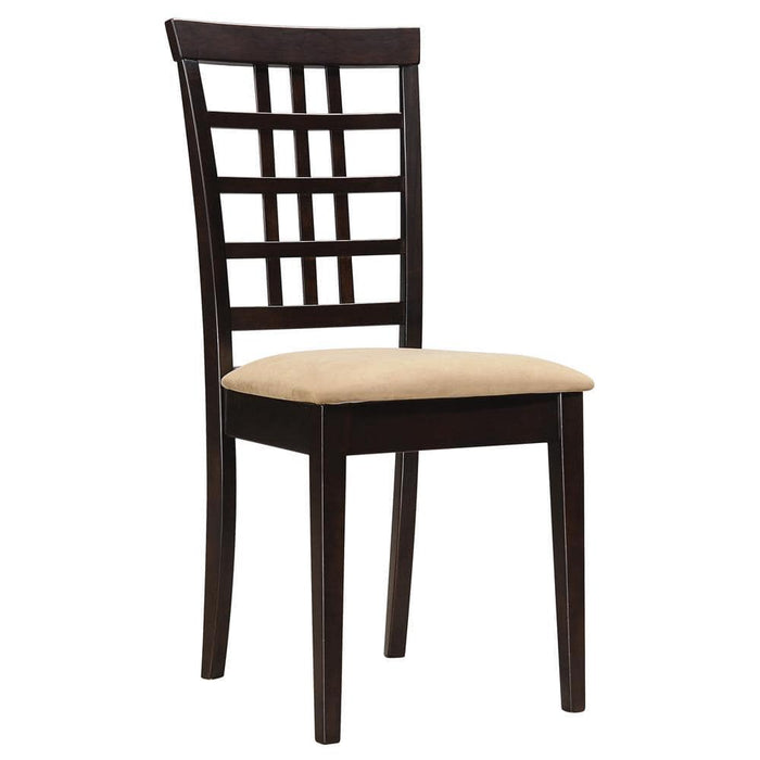 Kelso Lattice Back Dining Chairs Cappuccino (Set of 2) - iDEAL Furniture (Danbury, CT)