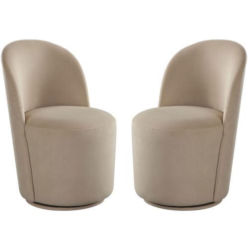 Kendall Dining/Accent Swivel Chair in Ivory Boucle Fabric image