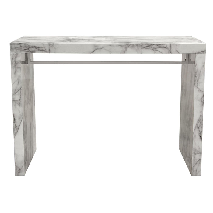 Icon Faux Marble Waterfall Bar Height Table by Diamond Sofa