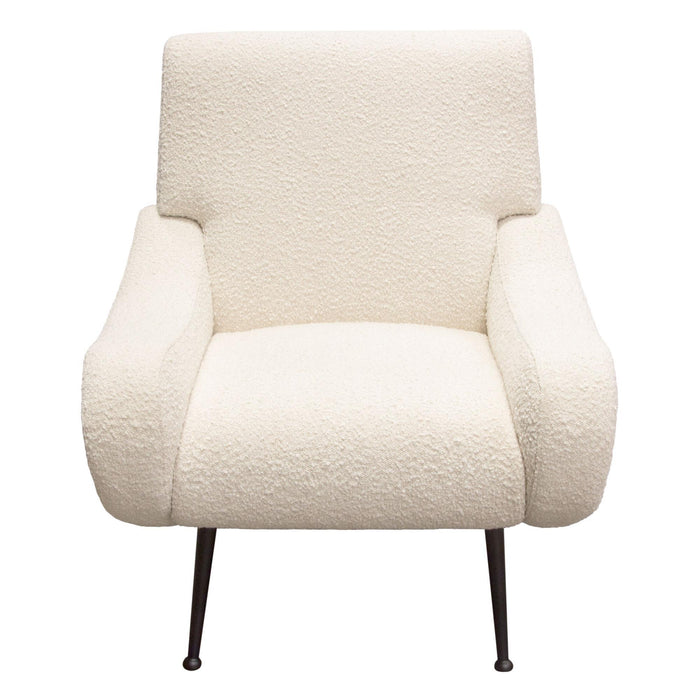 Cameron Accent Chair in Bone Boucle Textured Fabric w/ Black Leg by Diamond Sofa