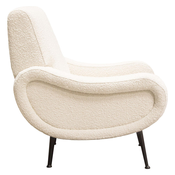 Cameron Accent Chair in Bone Boucle Textured Fabric w/ Black Leg by Diamond Sofa