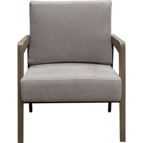 Blair Accent Chair in Grey Fabric with Curved Wood Leg Detail image