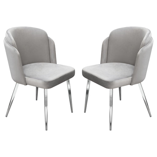 Grace Set of (2) Dining Chairs in Grey Velvet w/ Chrome Legs by Diamond Sofa image