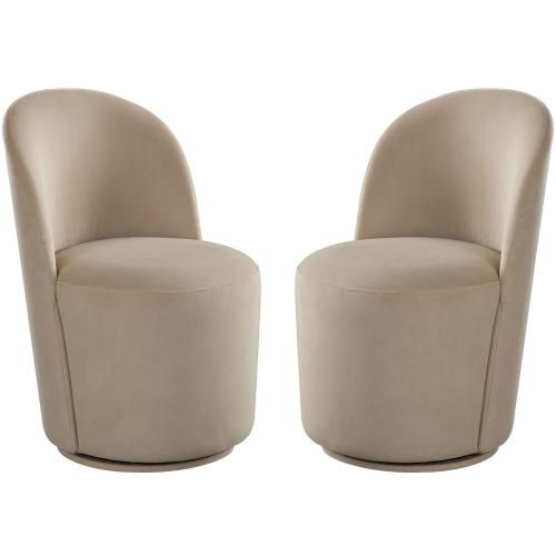 Kendall Dining/Accent Swivel Chair in Ivory Boucle Fabric image