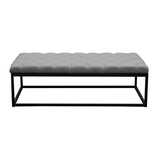 Mateo Black Powder Coat Metal Large Linen Tufted Bench by Diamond Sofa - Grey image