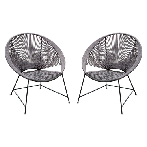 Pablo 2-Pack Accent Chairs in Black/Grey Rope w/ Black Metal Frame by Diamond Sofa image