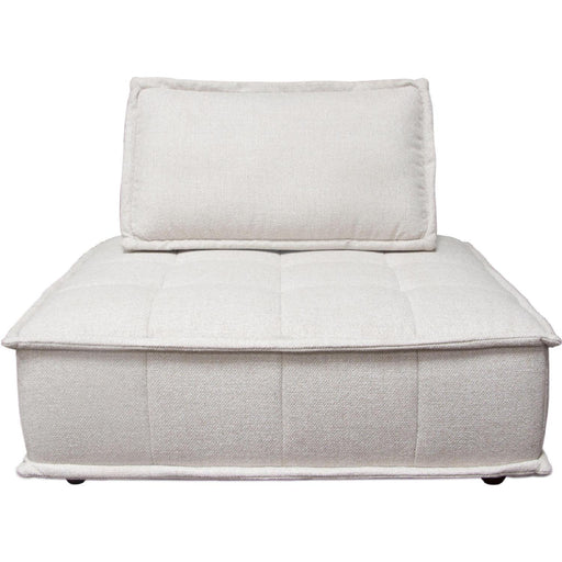 Platform Square Modular Lounger in Light Sand Fabric w/ Bolstered, Non-Skid Backrest image