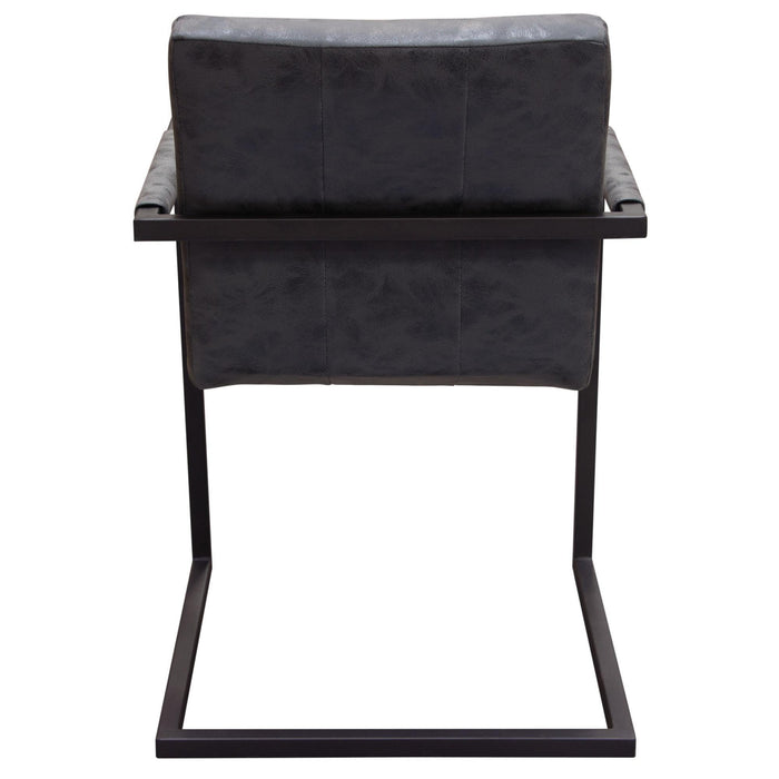 Nolan 2-Pack Dining Chairs in Charcoal Diamond Tufted Leatherette on Charcoal Powder Coat Frame by Diamond Sofa