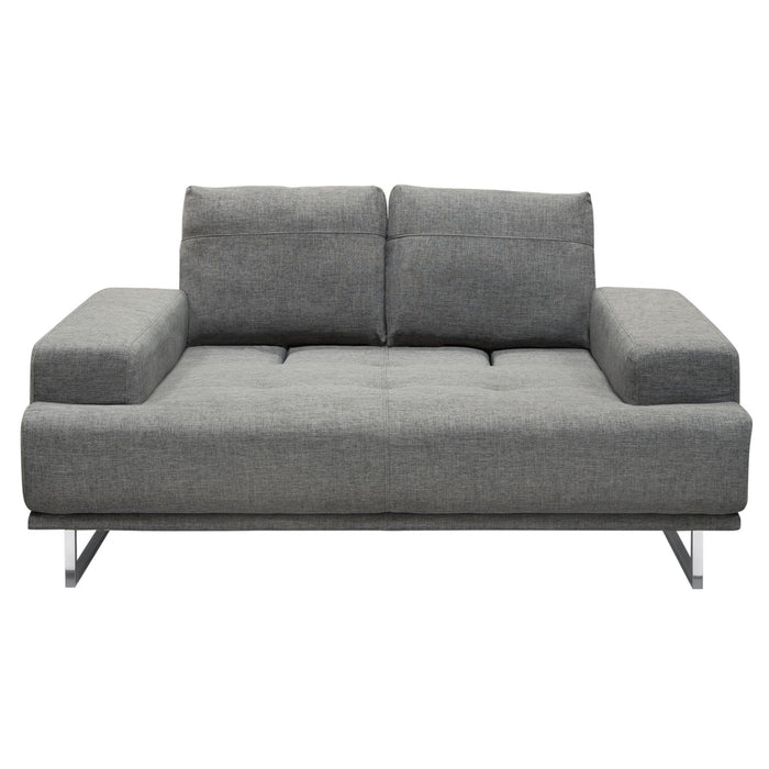 Russo Loveseat w/ Adjustable Seat Backs in Space Grey Fabric by Diamond Sofa