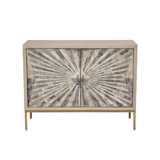 Prisma 2-Door Accent Cabinet w/ Dyed Bone Inlay Sunburst w/ Brass Legs by Diamond Sofa image