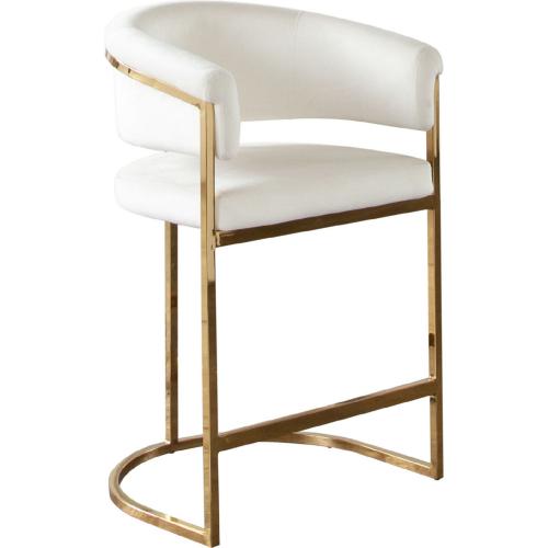 Solstice Counter Height Chair in Cream Velvet w/ Polished Gold Metal Frame image