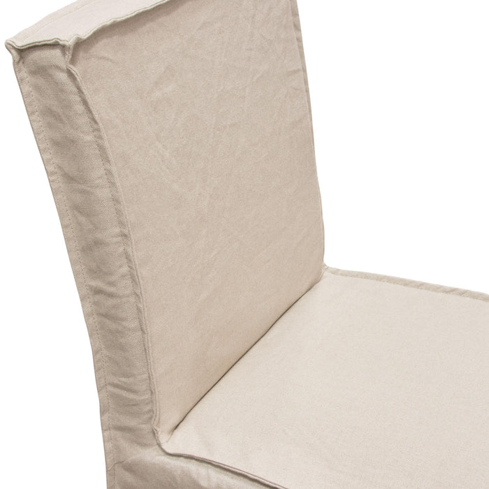 Sonoma 2-Pack Dining Chairs with Wood Legs and Sand Linen Removable Slipcover by Diamond Sofa