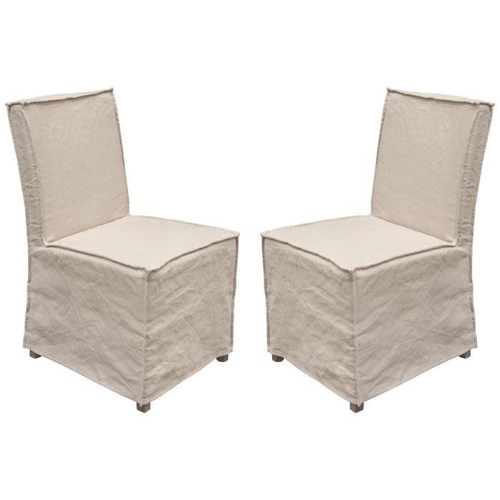 Sonoma 2-Pack Dining Chairs with Wood Legs and Sand Linen Removable Slipcover by Diamond Sofa image