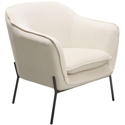 Status Accent Chair in Cream Fabric with Black Powder Coated Metal Leg image