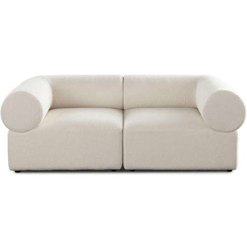 Zia 2PC Modular Sofa in Ivory Sherpa Fabric image