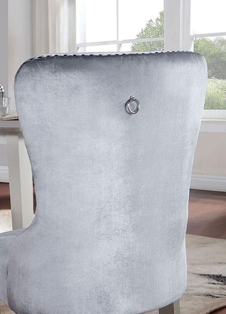 ADALIA Wingback Chair (2/CTN), Silver/Dark Gray