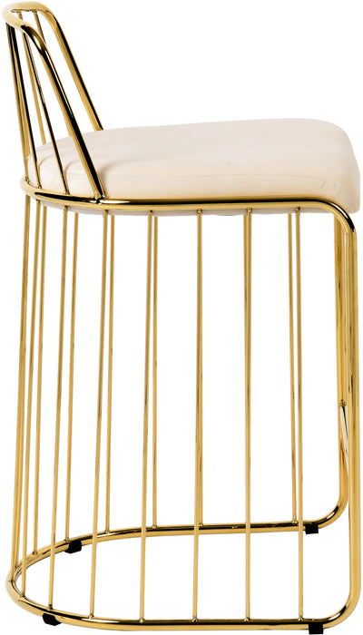 Gio Cream Velvet Stool