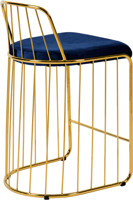 Gio Navy Velvet Stool