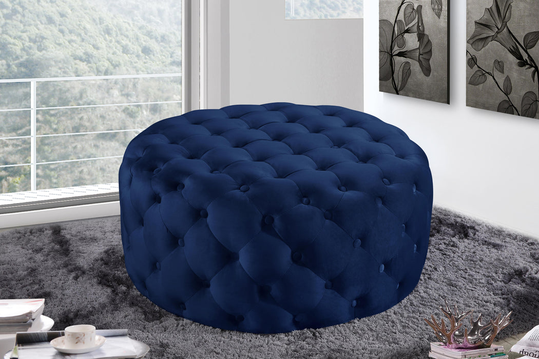 Addison Navy Velvet Ottoman/Bench