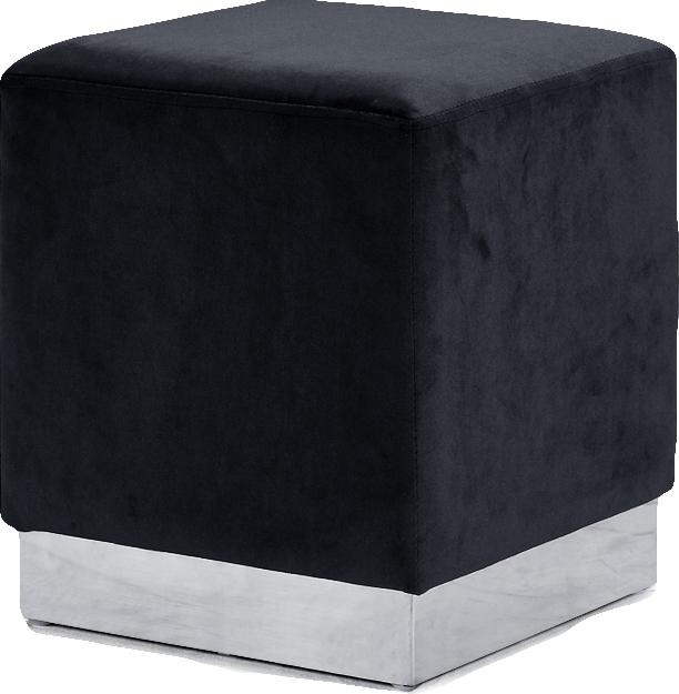 Jax Black Velvet Ottoman/Stool