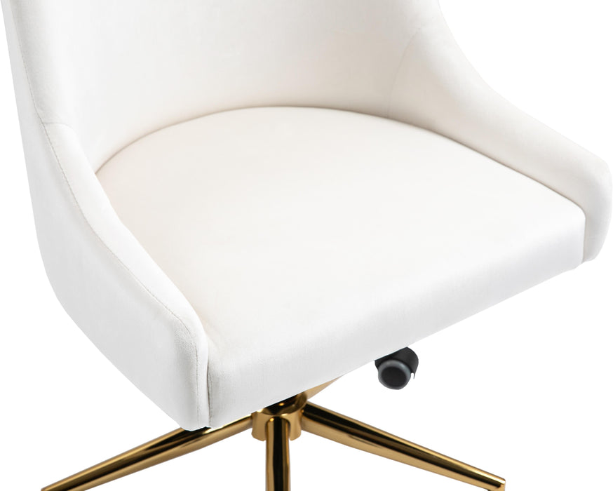 Karina Cream Velvet Office Chair