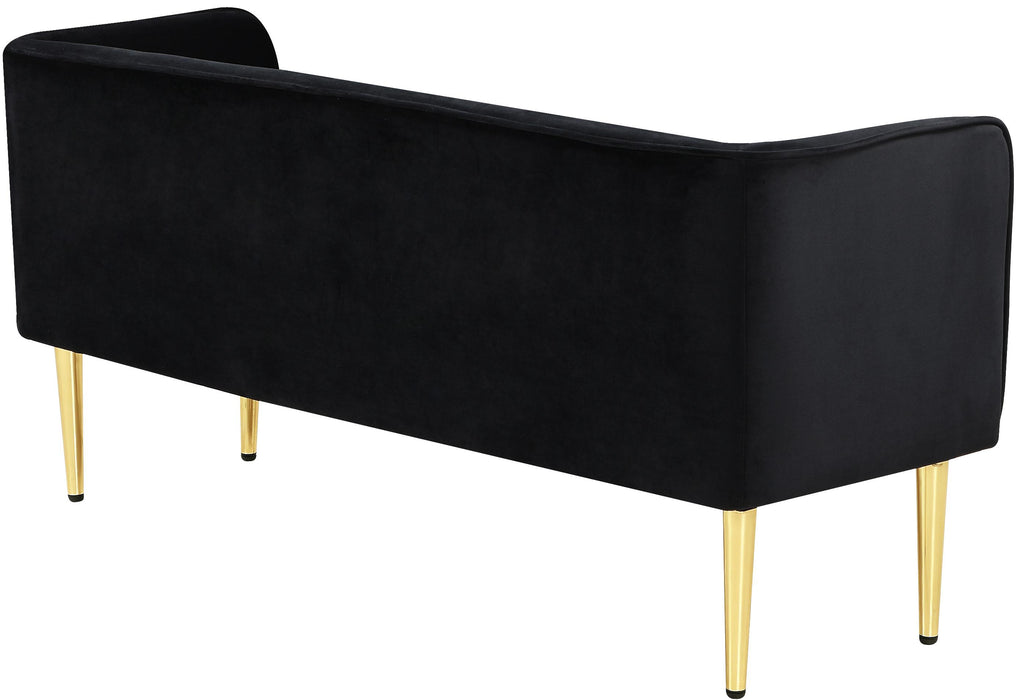 Audrey Black Velvet Bench