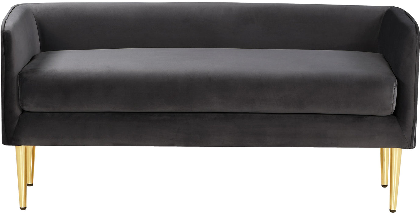 Audrey Grey Velvet Bench