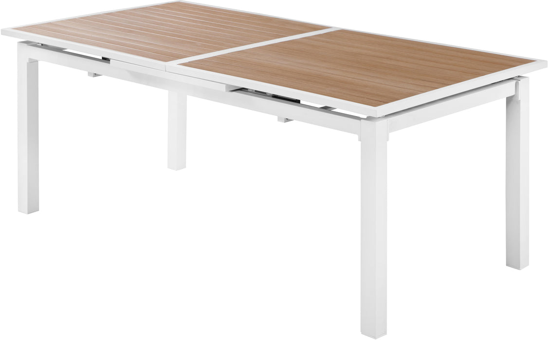 Nizuc Brown manufactured wood Outdoor Patio Extendable Aluminum Dining Table