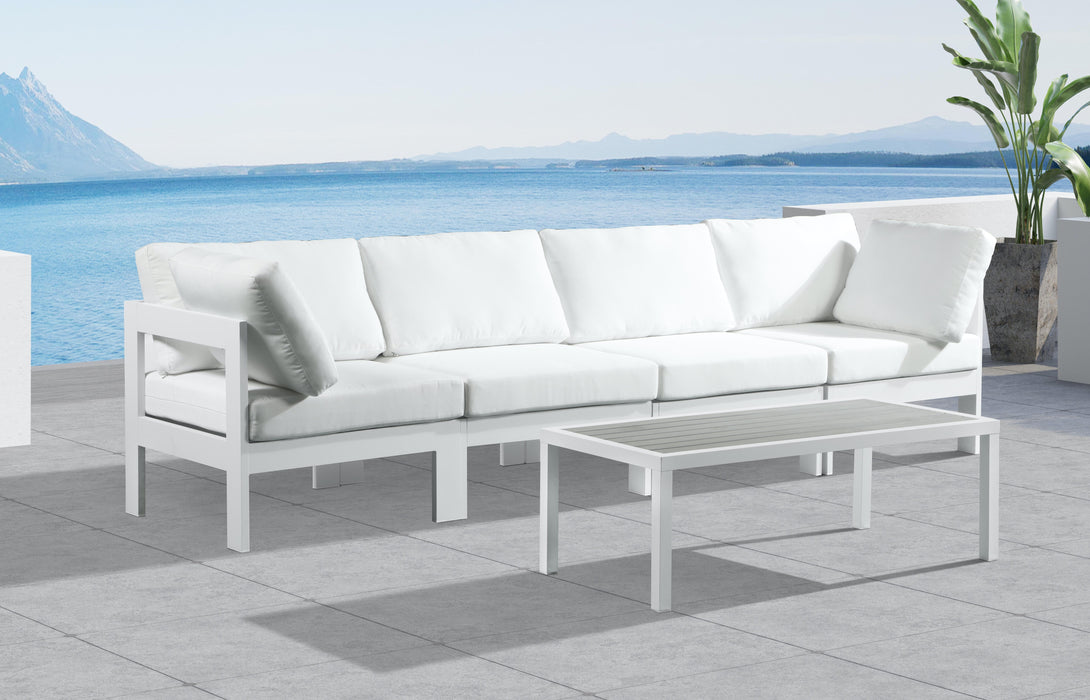 Nizuc White Waterproof Fabric Outdoor Patio Modular Sofa