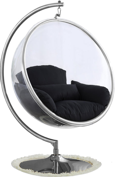 Luna Black Durable Fabric Acrylic Swing Chair