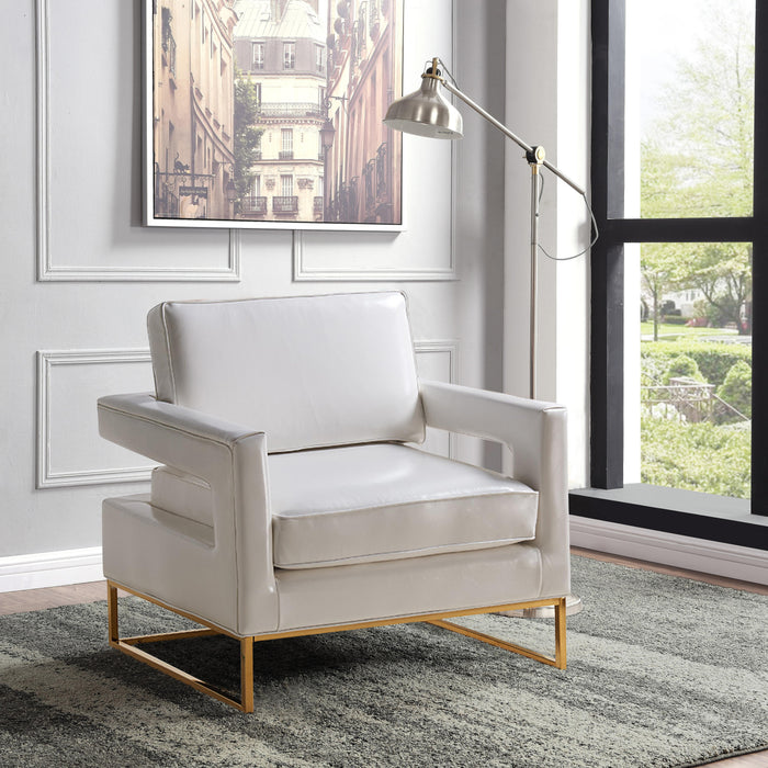 Amelia White Faux Leather Accent Chair