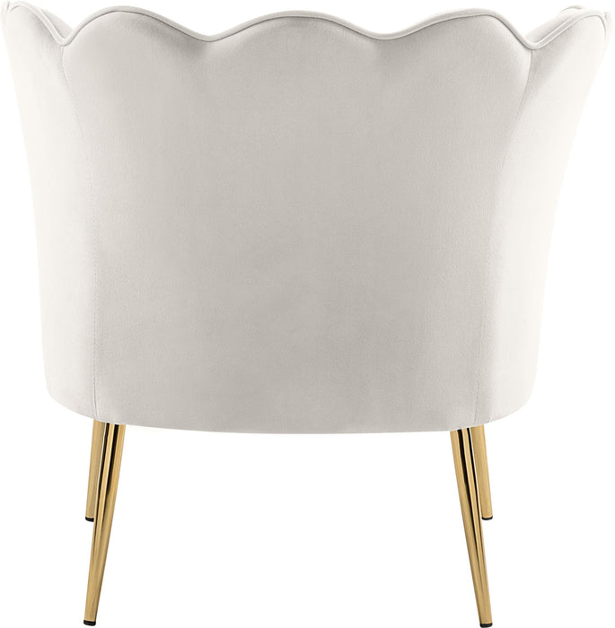 Jester Cream Velvet Accent Chair