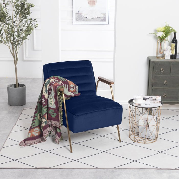 Woodford Navy Velvet Accent Chair