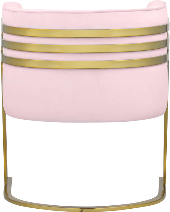 Rays Pink Velvet Accent Chair