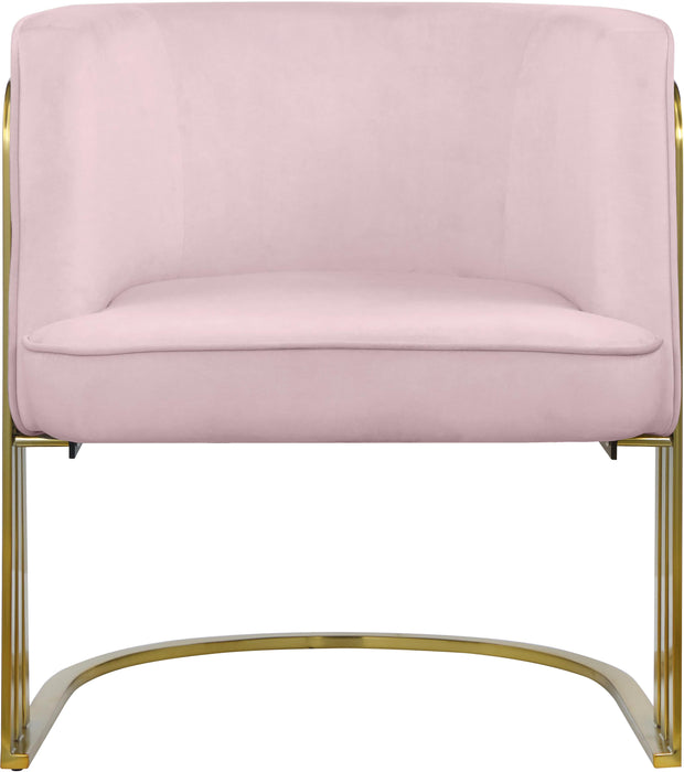 Rays Pink Velvet Accent Chair