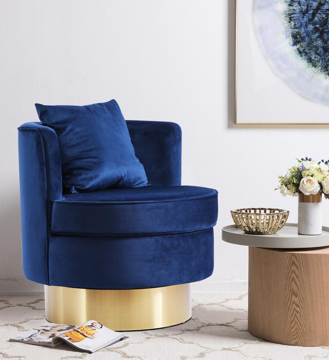 Kendra Navy Velvet Accent Chair