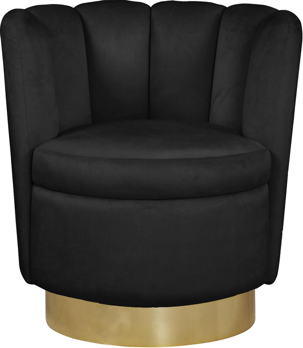 Lily Black Velvet Accent Chair