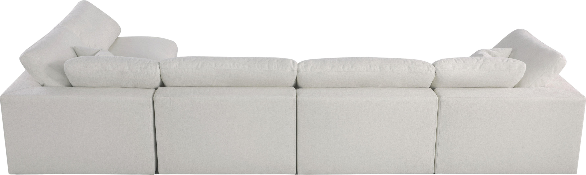 Serene Cream Linen Fabric Deluxe Cloud Modular Sectional