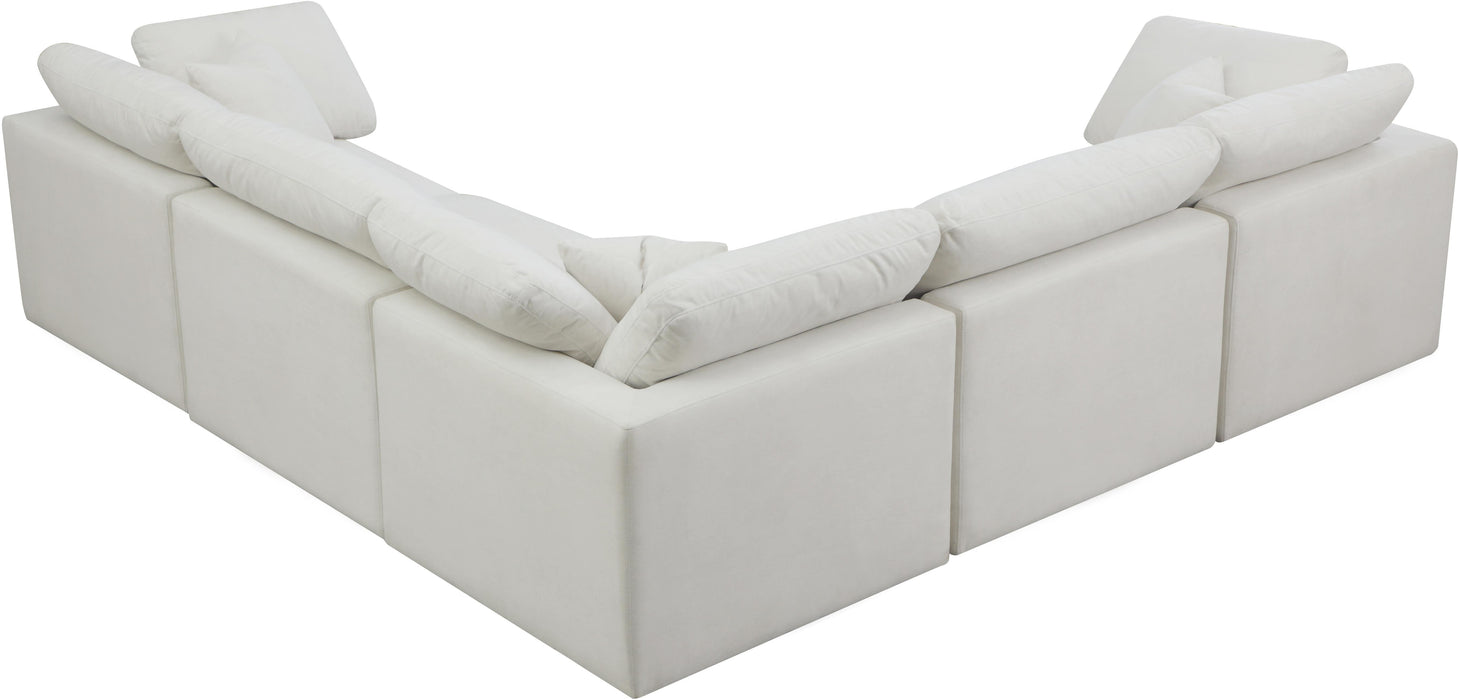 Plush Cream Velvet Standard Cloud Modular Sectional