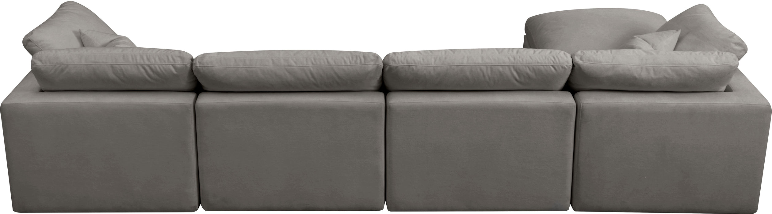 Plush Grey Velvet Standard Cloud Modular Sectional