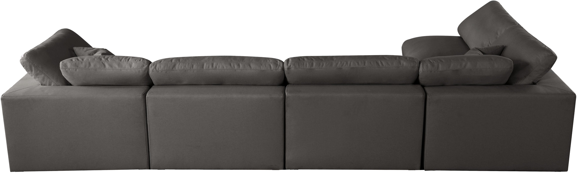 Plush Grey Velvet Standard Cloud Modular Sectional