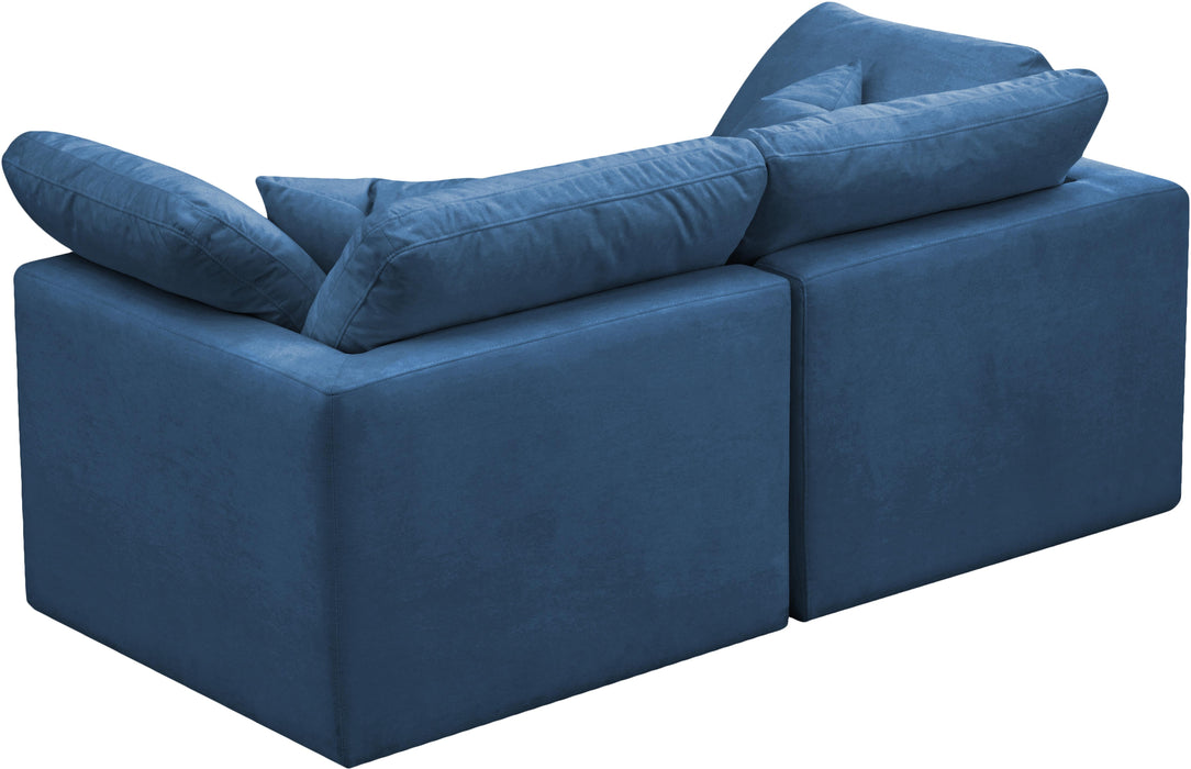 Plush Navy Velvet Standard Cloud Modular Sofa