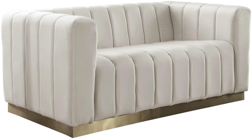 Marlon Cream Velvet Loveseat image