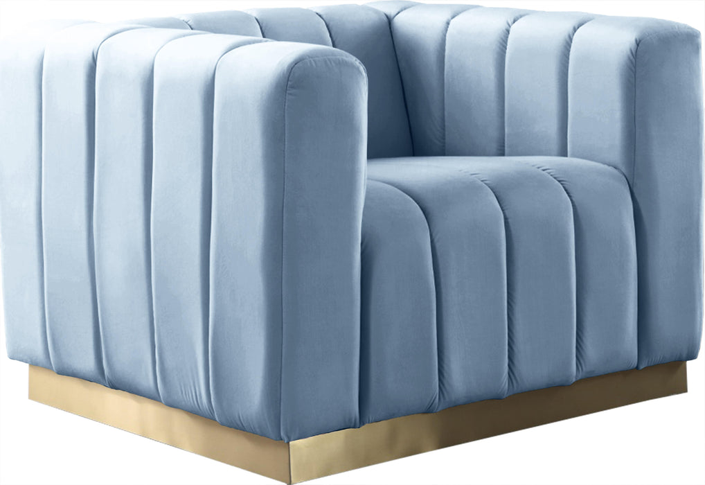 Marlon Sky Blue Velvet Chair image