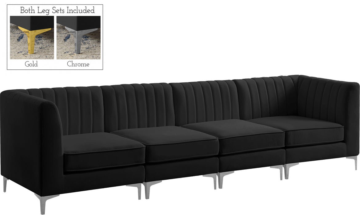 Alina Black Velvet Modular Sofa