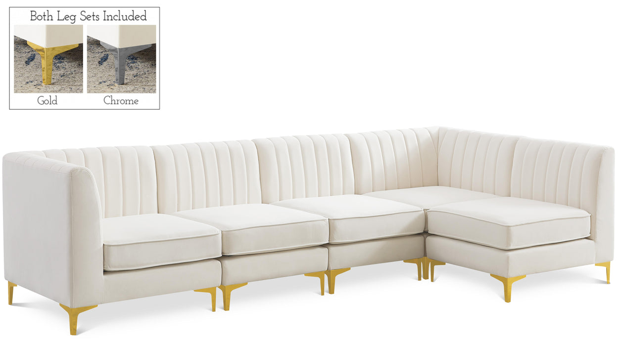 Alina Cream Velvet Modular Sectional