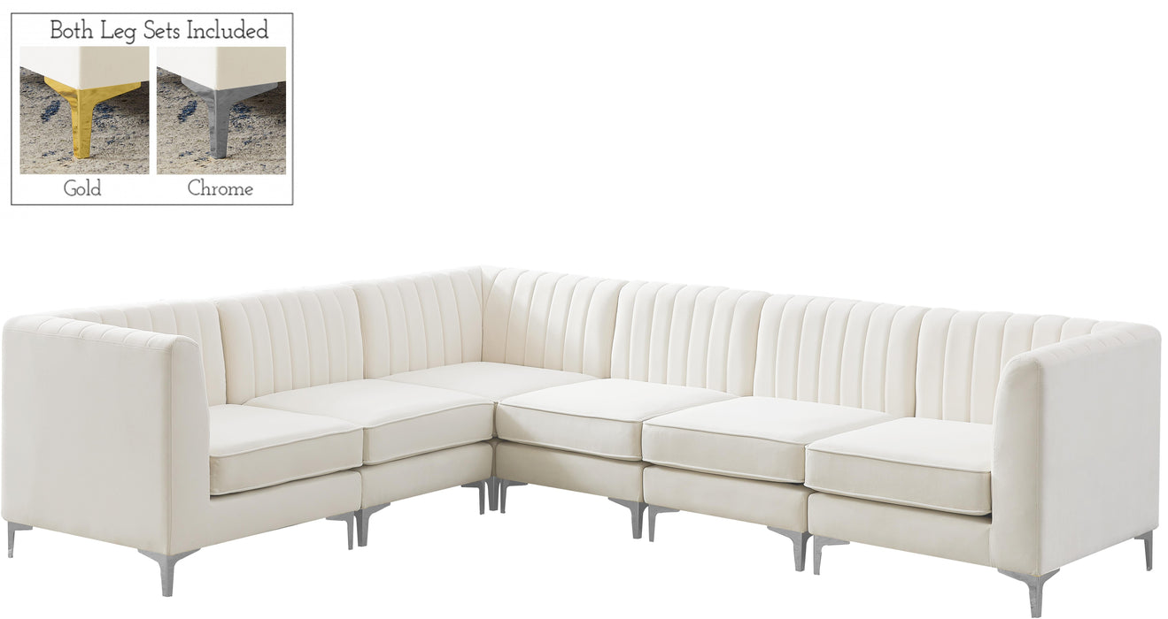 Alina Cream Velvet Modular Sectional