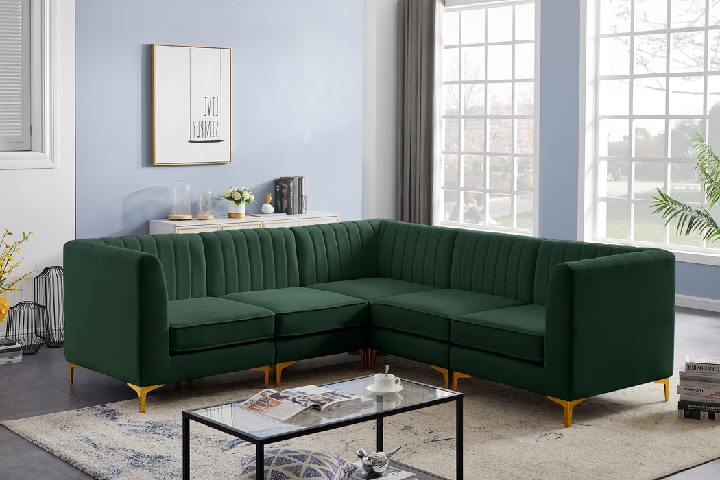 Alina Green Velvet Modular Sectional