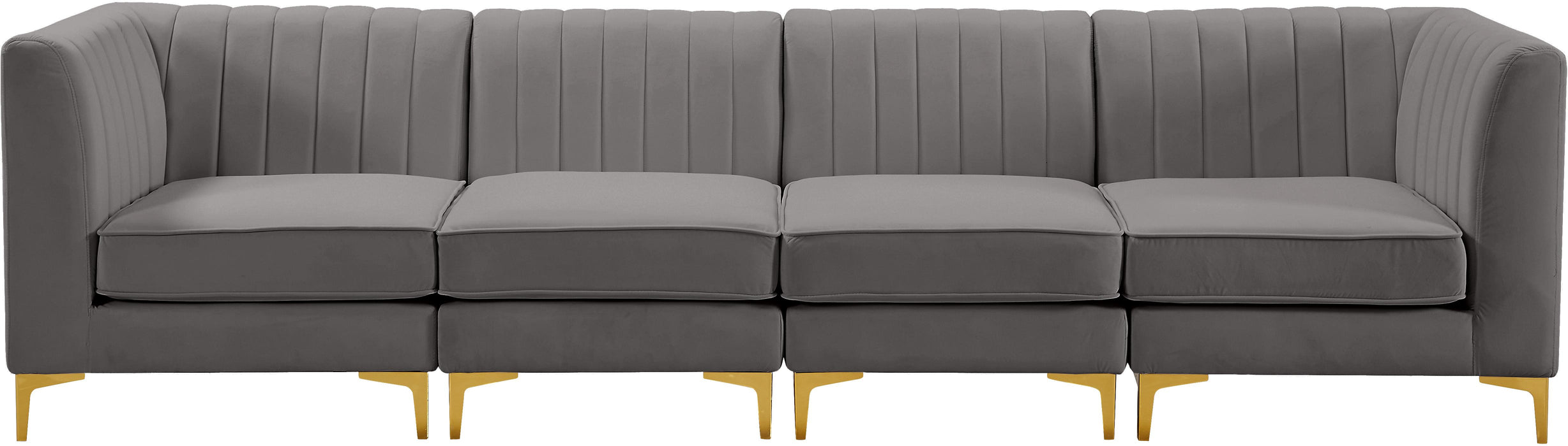 Alina Grey Velvet Modular Sofa