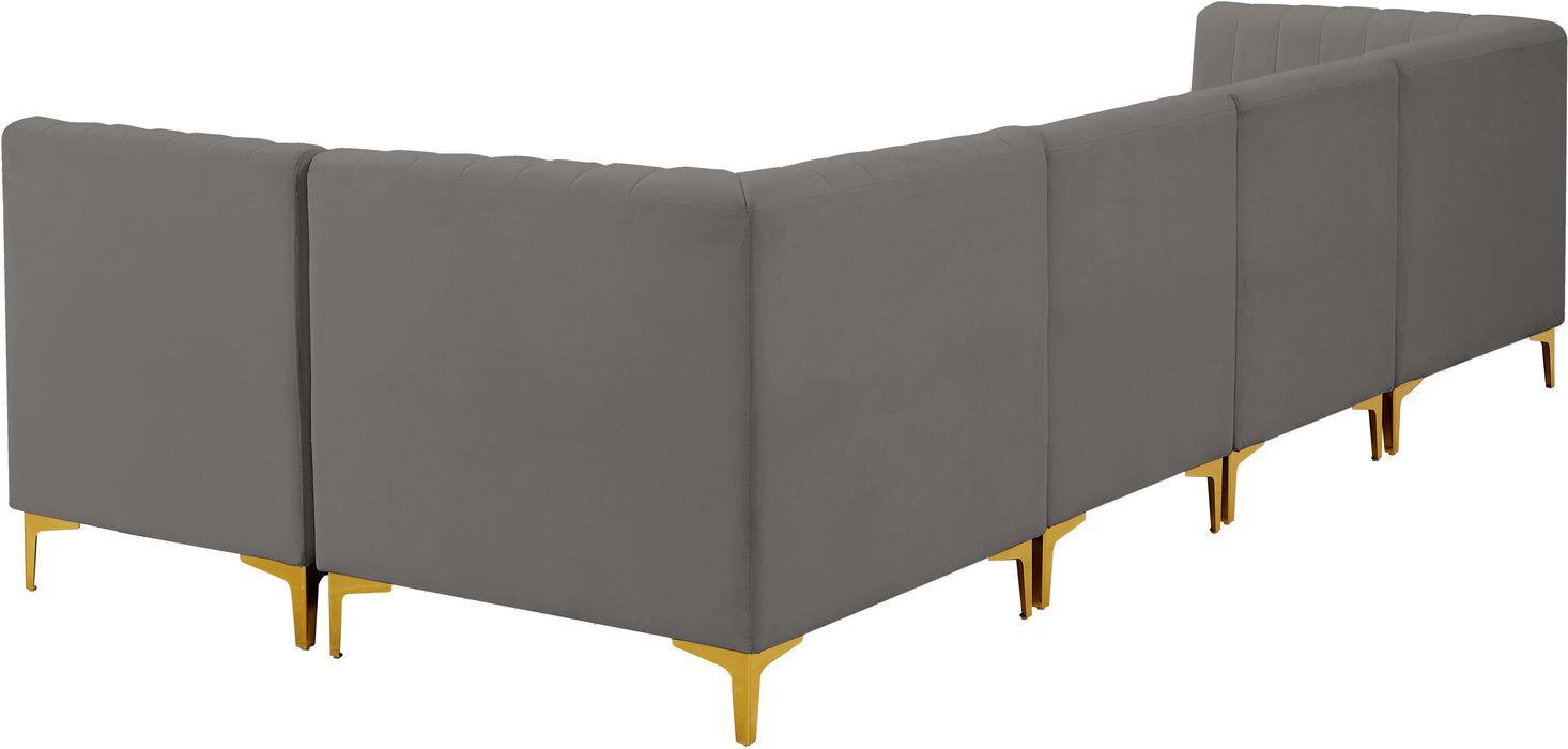 Alina Grey Velvet Modular Sectional